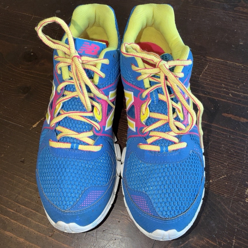 New Balance Womens Size 9.5 750 V2 Running Shoes Blue Neon Pink W750BA2 EUC - Picture 4 of 6